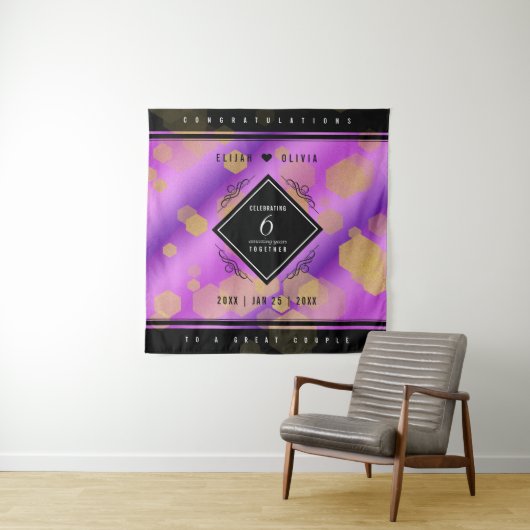 Elegant 6. Geburtstag von Amethyst Wandteppich (Beispiel)