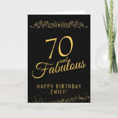 Elegant 70 and Fabulous Ornament 70th Birthday Karte (Vorderseite)