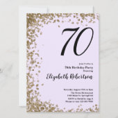 Elegant 70. Geburtstag Einladungen Gold Sequins (Vorderseite)
