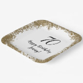 Elegant 70. Geburtstag Gold Confetti Moderne Pappteller (Gewinkelt)