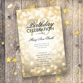 Elegant 70 Geburtstag Programm Lights Gold Menü