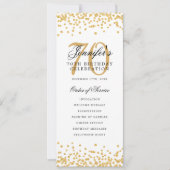 Elegant 70. Geburtstag Programm Menü Danke U Gold (Vorderseite)