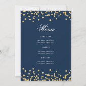 Elegant 70. Geburtstag Programm Menü Gold Navy Blu (Rückseite)