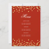 Elegant 70. Geburtstag Programm Menü Gold Red (Rückseite)