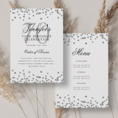 Elegant 70. Geburtstag Programm Menü Silver