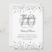 Elegant 70. Geburtstag Programm Menü Silver (Vorderseite)