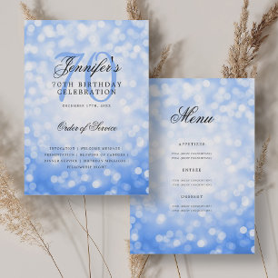 Elegant 70. Geburtstag Programm Navy Blue Bokeh Me