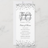 Elegant 70. Geburtstag Programm Silver Confetti (Vorderseite)