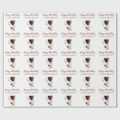 Elegant 70. Geburtstag Roter Wein Geschenkpapier (Flach)