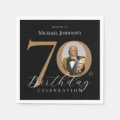 Elegant 70. Geburtstag Serviette (Vorderseite)