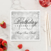 Elegant 70. Geburtstag Silver Winter Wonderland Serviette (Beispiel)