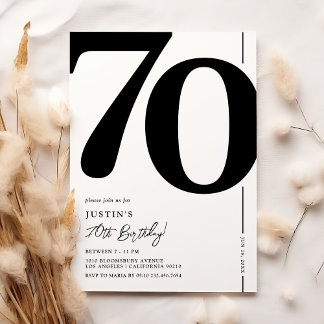 Elegant 70. Geburtstagsparty Einladung