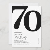 Elegant 70. Geburtstagsparty Einladung (Vorderseite)