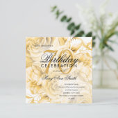 Elegant 70. Geburtstagsparty Floral Gold (Stehend Vorderseite)
