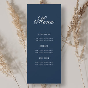 Elegant 70. Geburtstagsparty Menü Gold Navy Blue Einladung