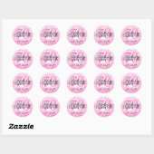 Elegant 70. Geburtstagsparty Pink Glitzer Lights Runder Aufkleber (Blatt)
