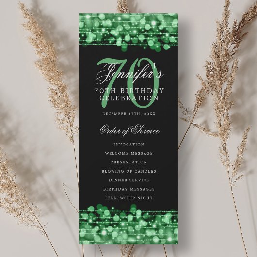 Elegant 70. Geburtstagsparty Programm Green