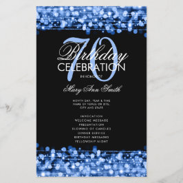 Elegant 70. Geburtstagsparty Programm Navy Menü