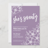 Elegant 70 Lila 70. Geburtstagsparty Einladung (Vorderseite)