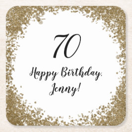 Elegant 70. Meilenstein Geburtstagsparty Black Gol Rechteckiger Pappuntersetzer
