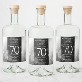 Elegant 70. Platinum Hochzeitstag Alkoholflaschenetikett