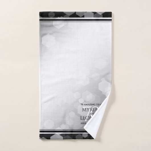 Elegant 70. Platinum Hochzeitstag Badhandtuch Set (Handtuch)