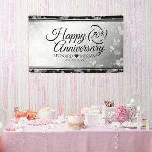 Elegant 70. Platinum Hochzeitstag Banner