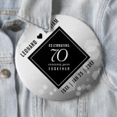 Elegant 70. Platinum Hochzeitstag Button (Beispiel)