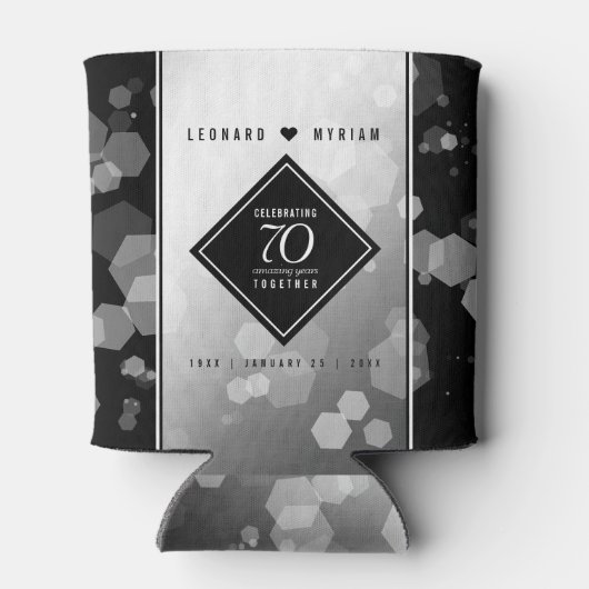 Elegant 70. Platinum Hochzeitstag Dosenkühler (Rückseite)