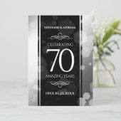 Elegant 70. Platinum Hochzeitstag Einladung (Stehend Vorderseite)
