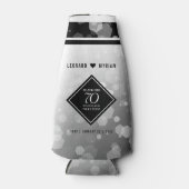 Elegant 70. Platinum Hochzeitstag Flaschenkühler (Vorderseite)
