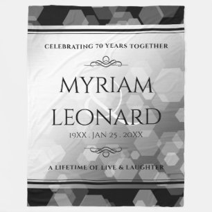 Elegant 70. Platinum Hochzeitstag Fleecedecke