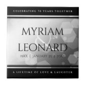 Elegant 70. Platinum Hochzeitstag Fliese (Vorderseite)