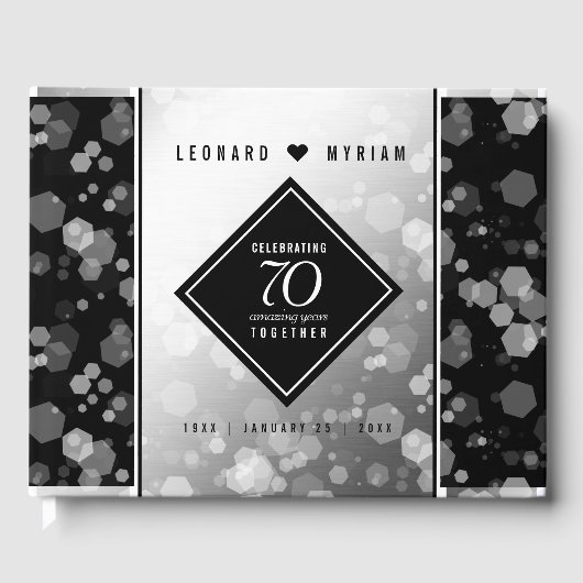 Elegant 70. Platinum Hochzeitstag Gästebuch (Vorderseite)