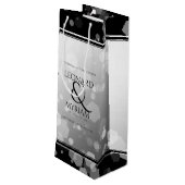 Elegant 70. Platinum Hochzeitstag Geschenktüte Für Weinflaschen (Rückseite Schrägansicht)