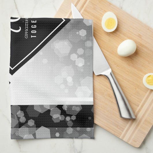 Elegant 70. Platinum Hochzeitstag Geschirrtuch (Viertel Falte)