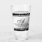 Elegant 70. Platinum Hochzeitstag Glas (Rückseite)