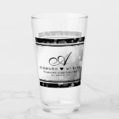 Elegant 70. Platinum Hochzeitstag Glas (Vorderseite)