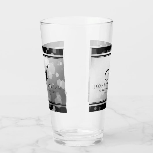 Elegant 70. Platinum Hochzeitstag Glas (Rechts)