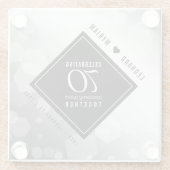 Elegant 70. Platinum Hochzeitstag Glasuntersetzer (Rückseite)