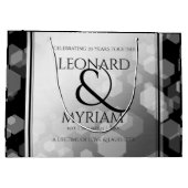 Elegant 70. Platinum Hochzeitstag Große Geschenktüte (Rückseite)