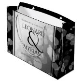 Elegant 70. Platinum Hochzeitstag Große Geschenktüte (Rückseite Schrägansicht)