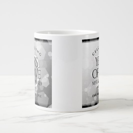 Elegant 70. Platinum Hochzeitstag Jumbo-Tasse (Vorderseite)