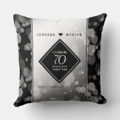 Elegant 70. Platinum Hochzeitstag Kissen (Rückseite)