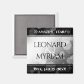 Elegant 70. Platinum Hochzeitstag Magnet (Vorderseite/Rückseite)