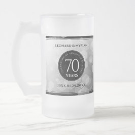 Elegant 70. Platinum Hochzeitstag Mattglas Bierglas