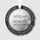 Elegant 70. Platinum Hochzeitstag Ornament (Vorderseite)