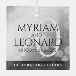 Elegant 70. Platinum Hochzeitstag Ornament Aus Glas