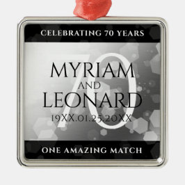 Elegant 70. Platinum Hochzeitstag Ornament Aus Metall