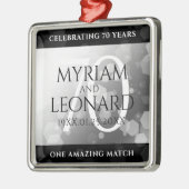 Elegant 70. Platinum Hochzeitstag Ornament Aus Metall (Links)